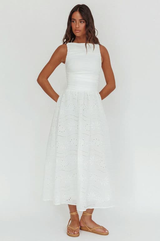Dalayla Sleeveless Eyelet Maxi Dress