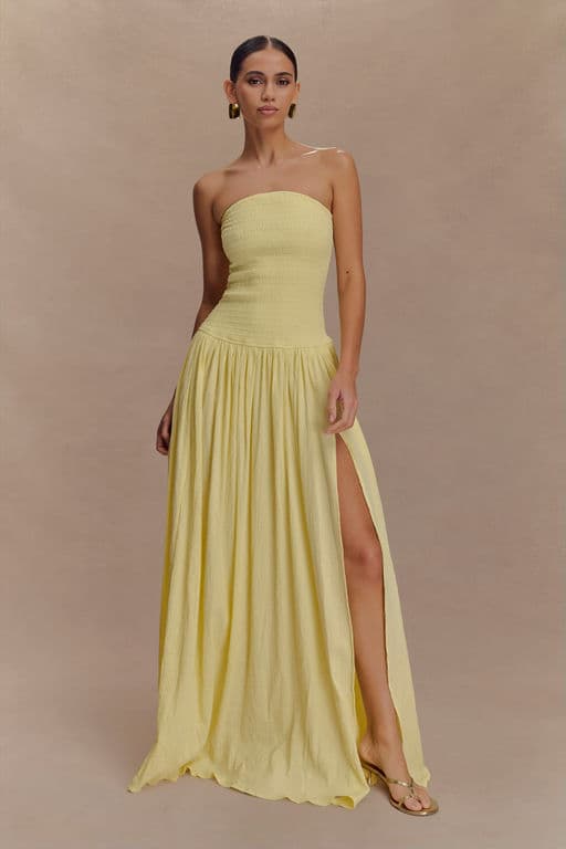 Cotton Shirring Maxi Dress