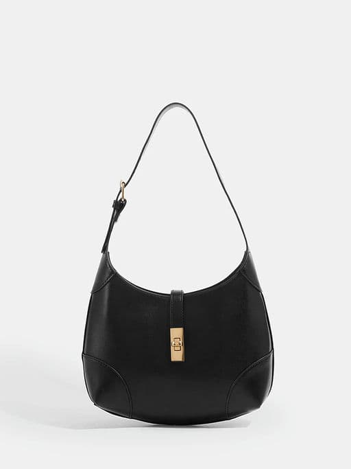 Metal Buckle Hobo Handbag