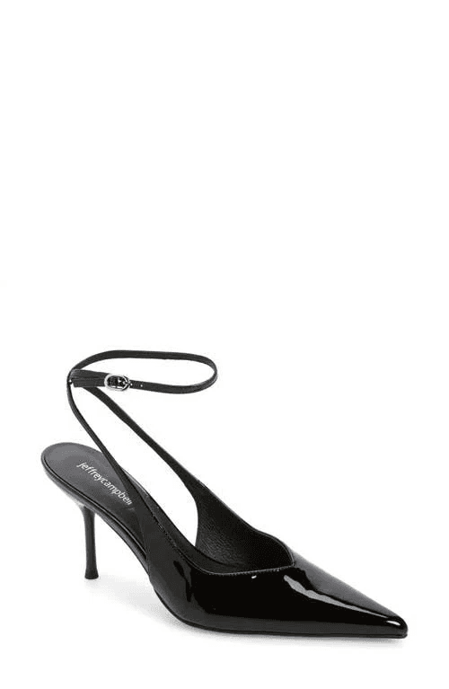 Ankle Strap Pointed Toe Slingback Pump