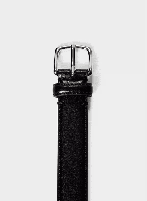 Essential Solid Brass Leather Belt
