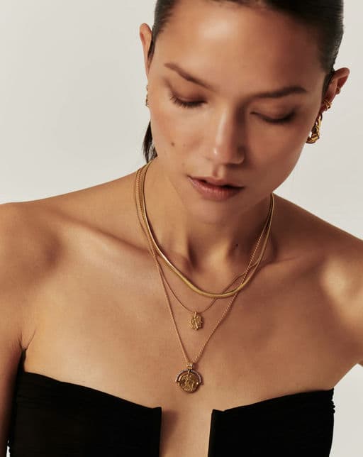 Lucy Williams Engravable Beaded Square Coin Pendant Necklace